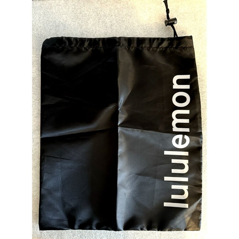 Lululemon Drawstring Shoe Dust Bag 18”x15” Black Polyester Lightweight Brand New